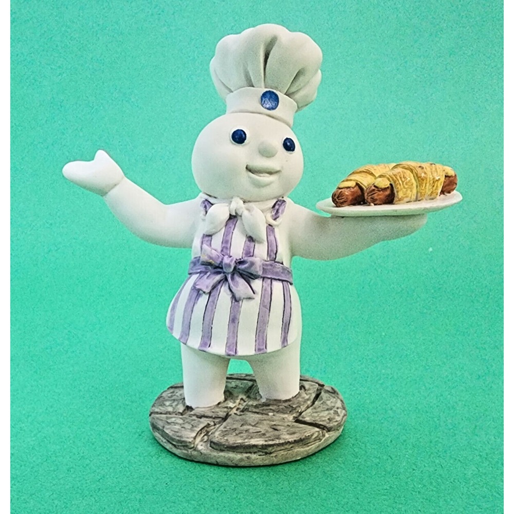 Danbury Mint Pillsbury Doughboy June Figurine White Lavender Chef Mascot 3.5in